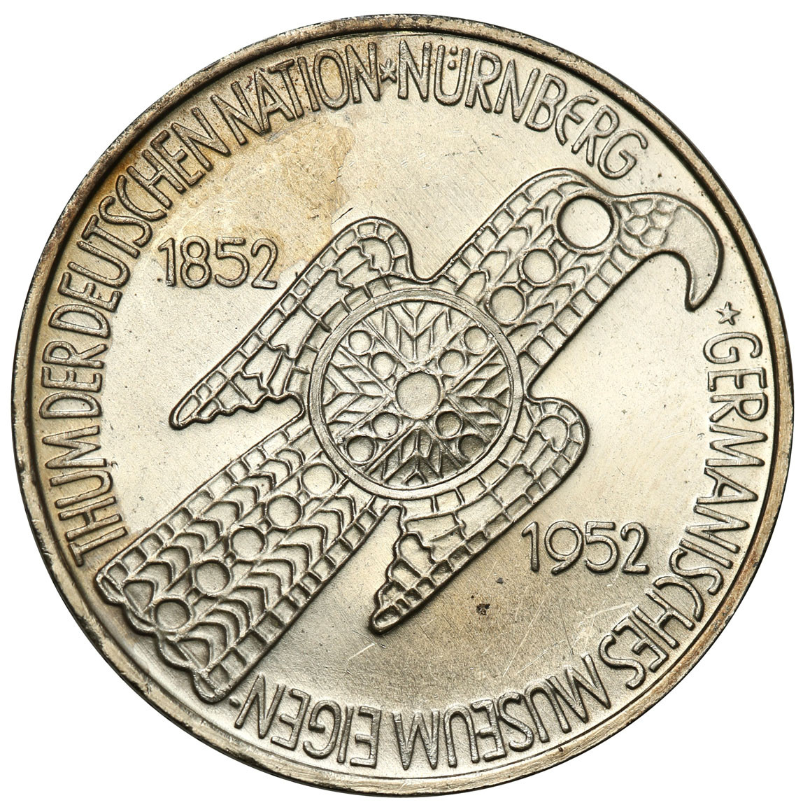 Niemcy, RFN. 5 marek 1952 D, Monachium, 100-lecie Germanisches National-Museum - RZADKOŚĆ!